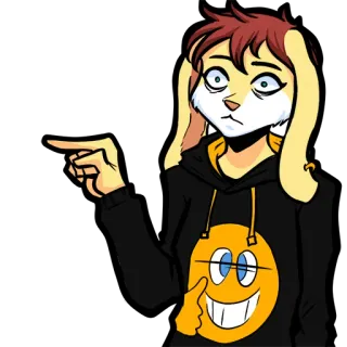 😳 Anthro, Furry, Hase, Charakter, Zeigen, Emoji telegram sticker