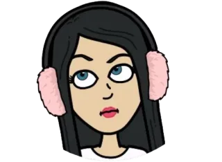 🙄 Bitmoji, Avatar, Cartoon, Frau, Ohrenschützer, Winter telegram sticker