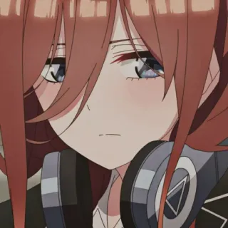 🔪 Miku Nakano The Quintessential Quintuplets Аниме, Манга, Персонаж, Наушники, Девушка, Милый telegram sticker