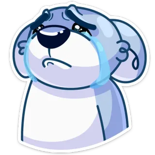 😭 menangis, sedih, anjing, kartun, emosi, air mata, anak anjing whatsapp sticker