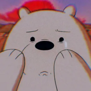 ❄️ Ice Bear We Bare Bears Kartun, Beruang, Sedih, Menangis, Beruang kutub, We Bare Bears whatsapp sticker
