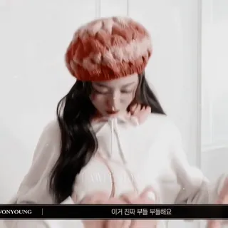 🥢 이거 진짜 부들부들해요 phụ nữ, mũ nồi, Hàn Quốc, thời trang telegram sticker