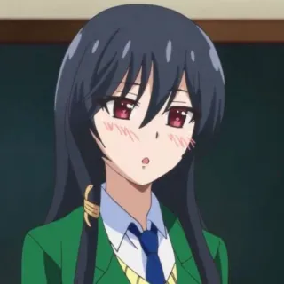 🍀 Anime, Meisje, Schooluniform, Schattig, Manga telegram sticker