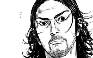 ⚔ Miyamoto Musashi Vagabond manga, samurái, musashi, vagabond, guerrero whatsapp sticker