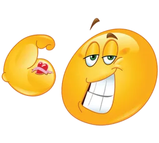 💪 emoji, muscle, flex, strong, arm, funny telegram sticker