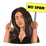 🤐 NO SPAM woman, no spam, prohibition, sign, warning, hand gesture telegram sticker