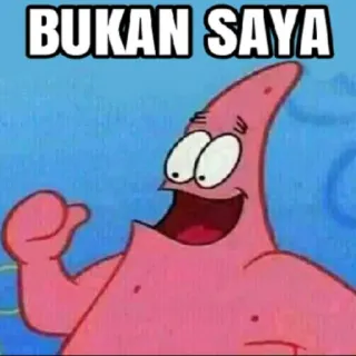 😌 Patrick Star SpongeBob SquarePants BUKAN SAYA แพทริก สตาร์, สพันจ์บ็อบ, มีม, การ์ตูน telegram sticker