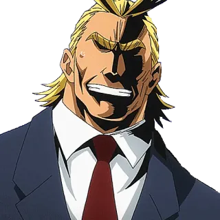 😅 All Might My Hero Academia anime, hero, superhero, strong, smile telegram sticker