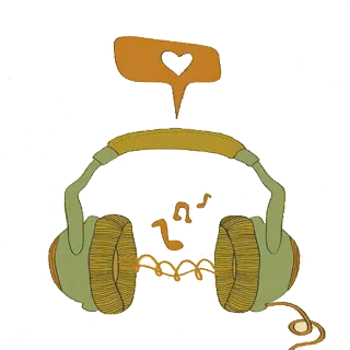 🎧 auriculares, música, corazón, amor, sonido telegram sticker