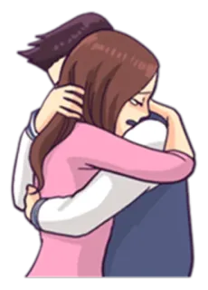 💑 abrazo, amor, pareja, tristeza, abrazar telegram sticker