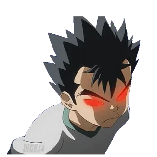 😡 anime, anger, cartoon, glowing eyes, boy, sticker telegram sticker