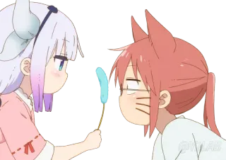 🐈 Kanna Kamui Miss Kobayashi's Dragon Maid Anime, Kanna, Dragón, Maid, Lindo, Divertido whatsapp sticker