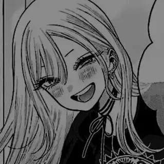 🎡 animé, manga, fille, souriant, dessin animé, illustration telegram sticker