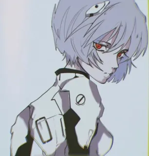 🌊 Rei Ayanami Neon Genesis Evangelion อนิเมะ, เรย์ อายานามิ, อีวานเกเลียน, ตัวละคร, ศิลปะ, ภาพประกอบ telegram sticker
