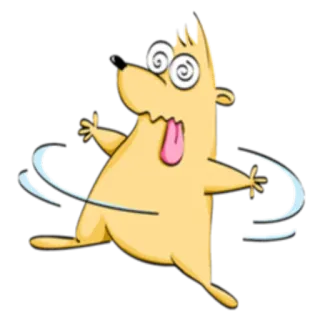 😵 Kreskówka, Pies, Oszalały, Śmieszne, Zwierzę, Naklejka telegram sticker