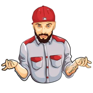 🤷‍♂️ homem, barba, encolhendo os ombros, indiferente, gesto whatsapp sticker