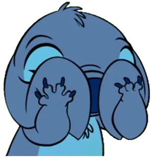 🙈 Stitch Lilo & Stitch niedlich, Alien, Disney, Cartoon, Stitch, blau telegram sticker