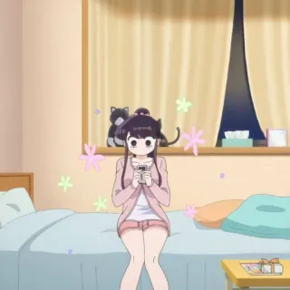 🥰 Komi Shouko Komi Can't Communicate 애니메이션, 여자, 고양이, 귀여운, 코미 양은 커뮤증입니다, 코미 쇼코 telegram sticker