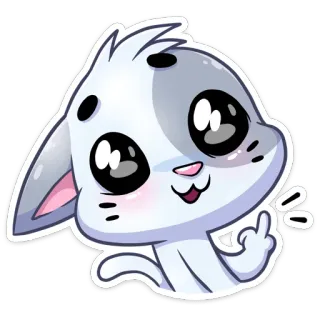 😊 kot, kreskówka, środkowy palec, obraźliwe, naklejka whatsapp sticker