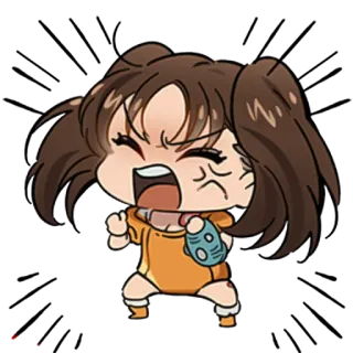 😡 Anime, Desenho animado, Bravo, Chibi, Personagem, Luta telegram sticker