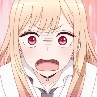 🍰 Marin Kitagawa My Dress-Up Darling Anime, Mignon, Fille, Choquée, Expression, My Dress-Up Darling, Marin Kitagawa telegram sticker