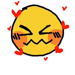 🥰 絵文字, 可愛い, 愛, 赤面, ハート, 黄色, 表情 telegram sticker