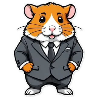 🙁 criceto, affari, completo, cartone animato, animale, carino telegram sticker