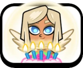 🥳 ангел, день рождения, торт, свечи, милый telegram sticker