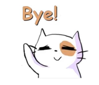 🙂 Bye! chat, coucou, au revoir, mignon, dessin animé, salutation, animal telegram sticker