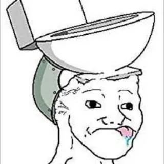 💩 มีม, ห้องน้ำ, เศร้า, หน้า, ซึมเศร้า, Wojak telegram sticker