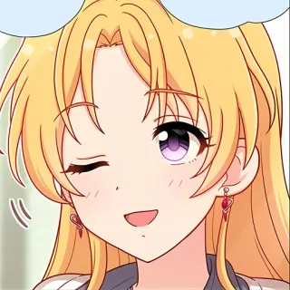😚 Anime, Garota, Piscadela, Fofa, Loira whatsapp sticker