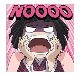 😱 NOOOO アニメ, 漫画, 泣く, 悲しい, 表情, リアクション, いいえ telegram sticker