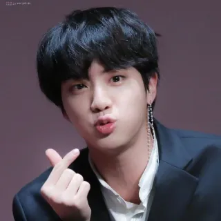 🐹 Jin Jin, BTS, K-Pop, Sänger, Koreanisch, Fingerherz telegram sticker
