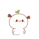 😡 kawaii, imut, marah, tanaman, tunas, emoji telegram sticker