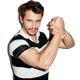 💪 James Franco attore, celebrità, ritratto, uomo, camicia a righe telegram sticker