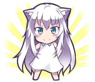 😎 Anime, Manga, Kawaii, Imut, Chibi, Gadis kucing telegram sticker