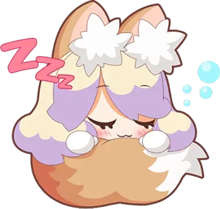 😪 ZZZ adormilado, durmiendo, lindo, dibujos animados, siesta, sueño, animal whatsapp sticker