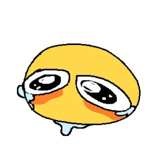 😭 Emoji, Chorando, Triste, Amarelo, Desenho animado telegram sticker