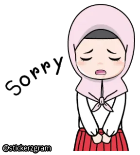 😒 ragazza, hijab, triste, musulmana, islam whatsapp sticker