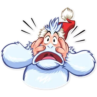 😨 weihnachtsmann, geschockt, weihnachten, gestresst, frustriert, cartoon, besorgt telegram sticker