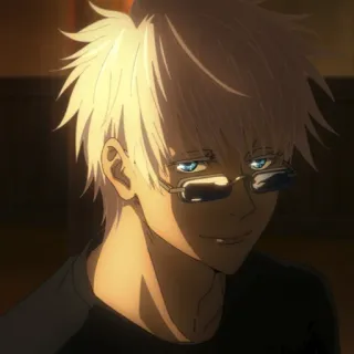 😎 Satoru Gojo Jujutsu Kaisen Anime, Gojo Satoru, Jujutsu Kaisen, Weiße Haare, Brille, Männlich whatsapp sticker
