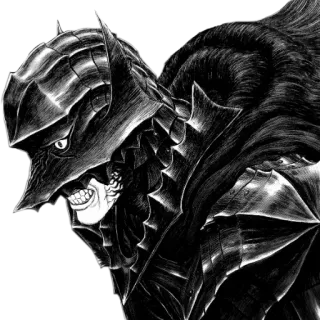 😨 Guts Berserk áo giáp, kiếm, chiến binh, manga, berserker telegram sticker