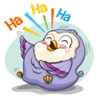 😄 Ha Ha Ha pájaro, riendo, mono, gracioso, feliz, dibujos animados whatsapp sticker