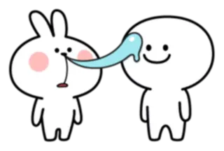 😢 dessin animé, lapin, personnage, drôle, bonhomme allumette telegram sticker