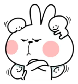 😠 cute, bunny, cartoon, white, kawaii, animal telegram sticker