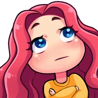 🙄 мультфильм, женщина, розовые волосы, выражение лица, лицо, милый telegram sticker