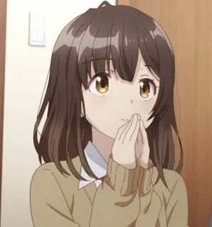 🙏 anime, girl, character, cute, cartoon telegram sticker