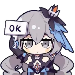 🆗 OK Аниме, Персонаж, Чиби, ОК, Знак, Милый, Иллюстрация whatsapp sticker