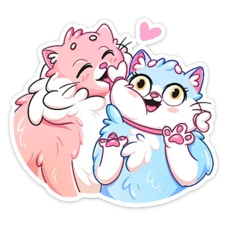 ❤️ кошки, милые, любовь, мультики, очаровательные, каваий whatsapp sticker
