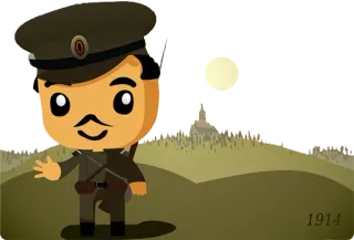 💂 1914 soldato, militare, guerra, cartone animato, storico, arma, uniforme telegram sticker